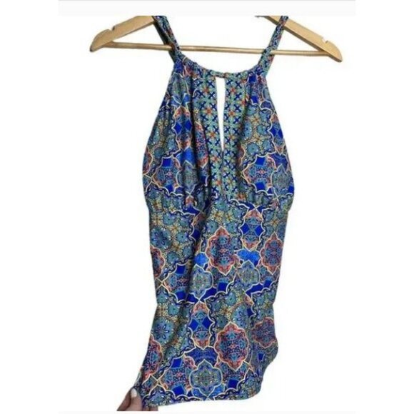 Sunsets Womens Halter Swim Top DD Cup Multicolor Nylon/Spandex - Picture 1 of 7